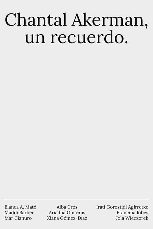 Poster for Chantal Akerman, un recuerdo