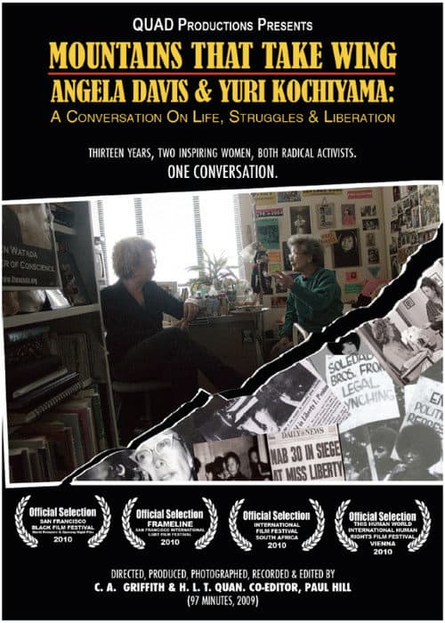 Poster for Mountains That Take Wing: Angela Davis & Yuri Kochiyama- A Conversation on Life, Struggles, and Liberation