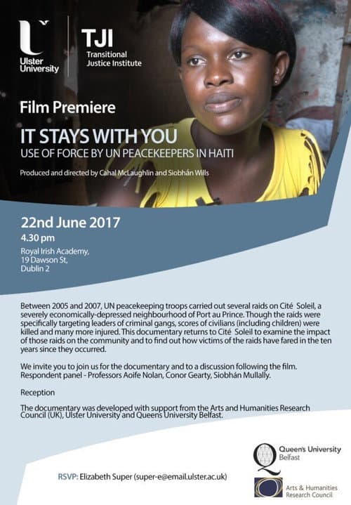 Poster for It Stays With You: Use Of Force By UN Peacekeepers In Haiti