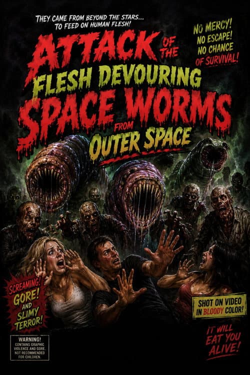 Poster for Attack of the Flesh Devouring Space Worms from Space