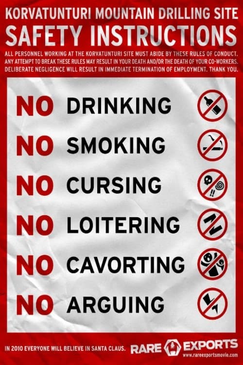 Poster for The Official Rare Exports Inc. Safety Instructions 2005
