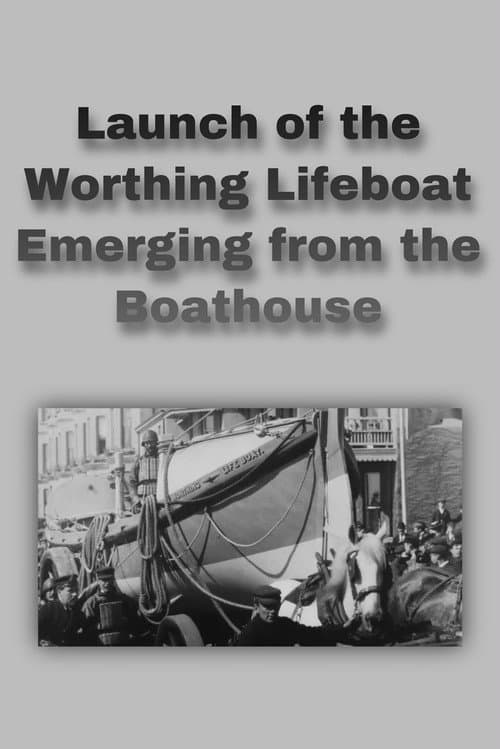 Poster for Launch of the Worthing Lifeboat Emerging from the Boathouse