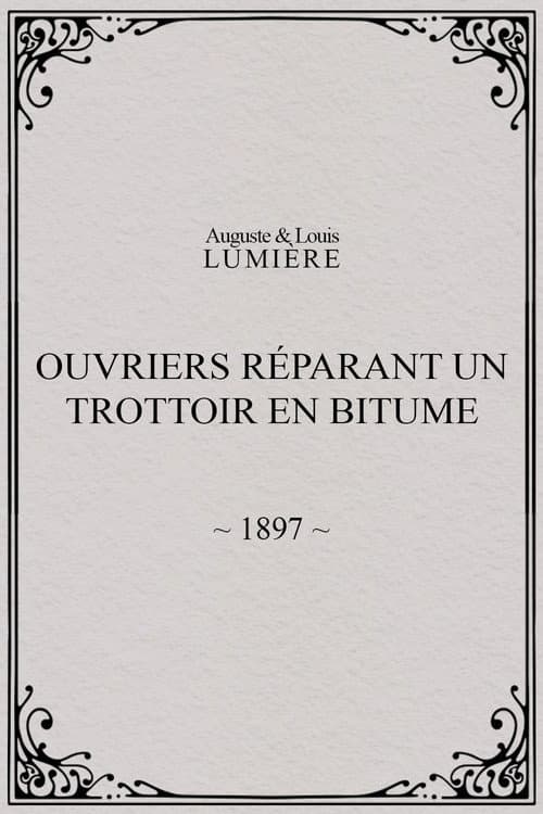 Poster for Workers Repairing a Sidewalk with Bitumen