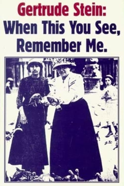 Poster for Gertrude Stein: When You See This, Remember Me