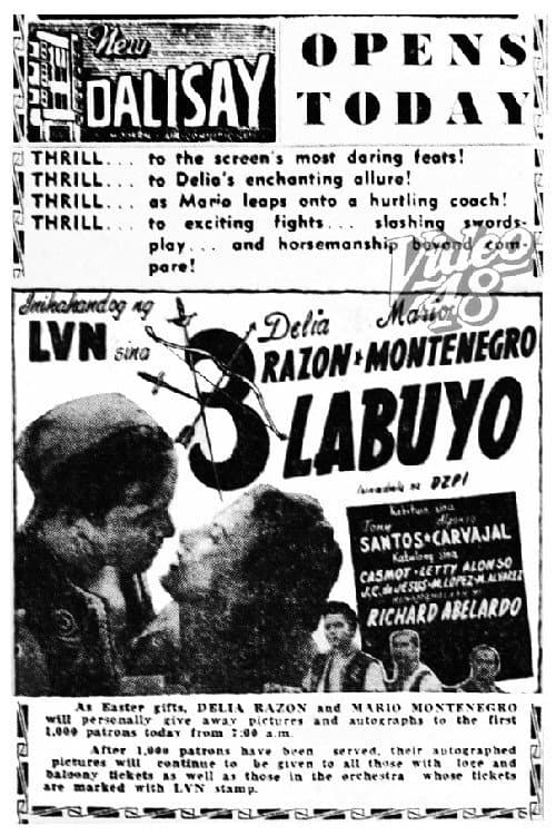 Постер до фільму «Tatlong Labuyo»
