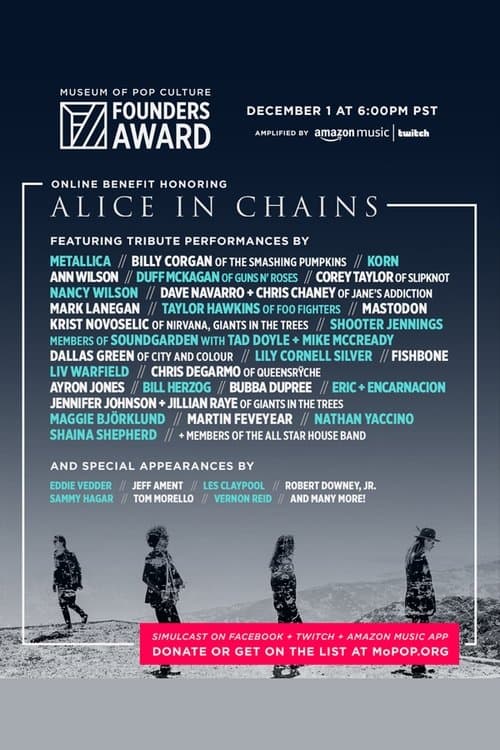 Poster for MoPOP Founders Award 2020 Honoring Alice in Chains