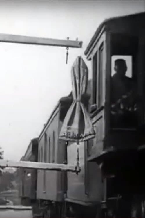 Poster for Train Taking Up Mail Bag, U.S.P.O.