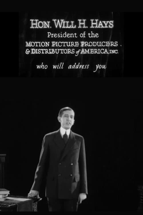 Poster for Introductory Speech by Will H. Hays