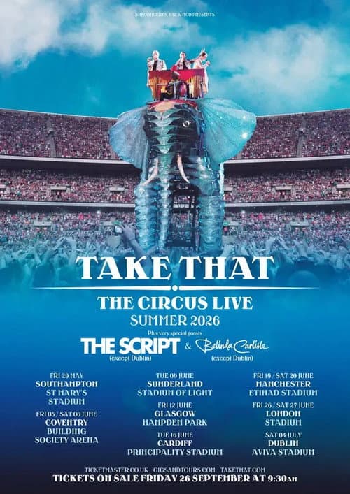 Poster for Take That live from Etihad Stadium