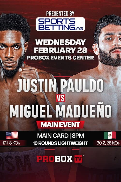 Poster for Justin Pauldo vs. Miguel Madueno