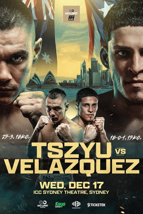 Poster for Tim Tszyu vs. Anthony Velazquez