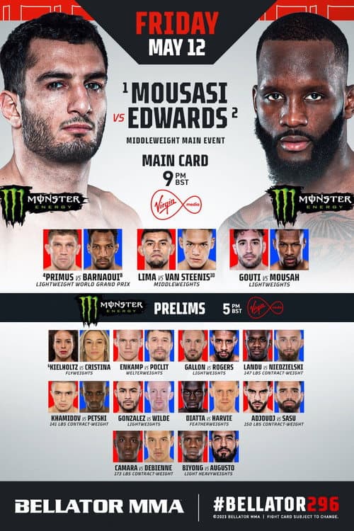 Poster for Bellator 296: Mousasi vs. Edwards
