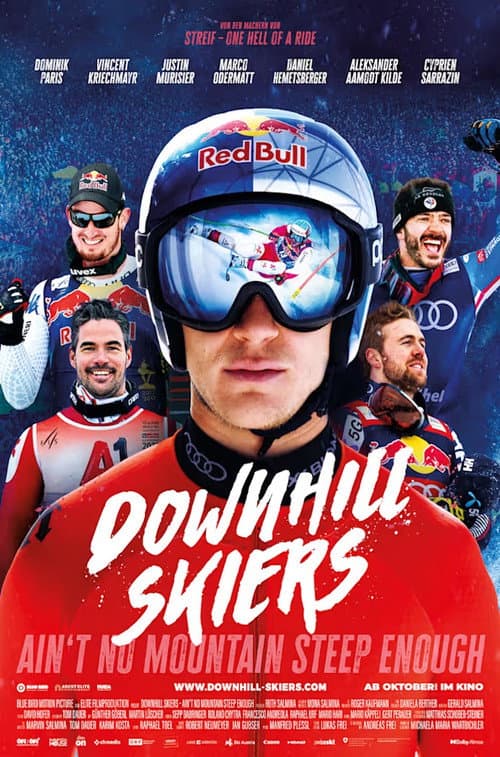 Poster for Downhill Skiers – Ain't No Mountain Steep Enough