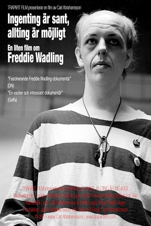 Poster for Ingenting är sant, allting är möjligt – en liten film om Freddie Wadling