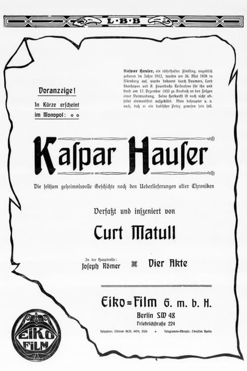 Poster for Kaspar Hauser