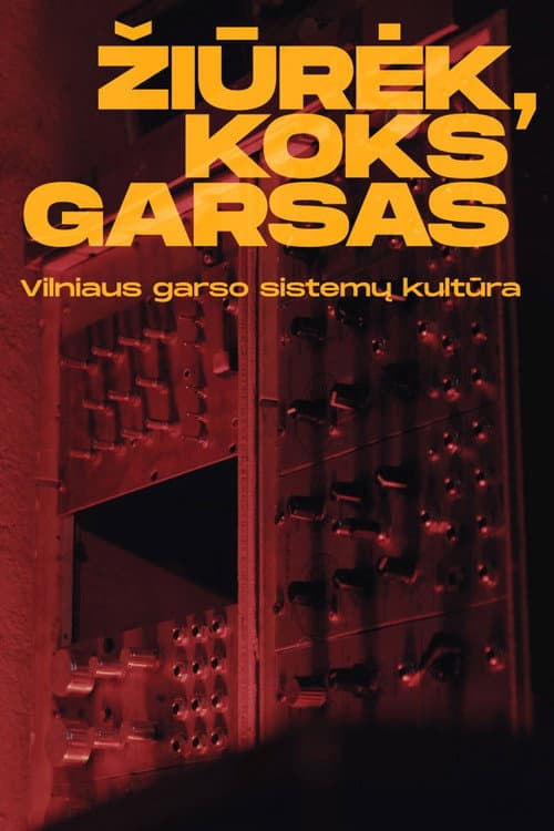 Poster for Žiūrėk, koks garsas. Vilniaus garso sistemų kultūra.