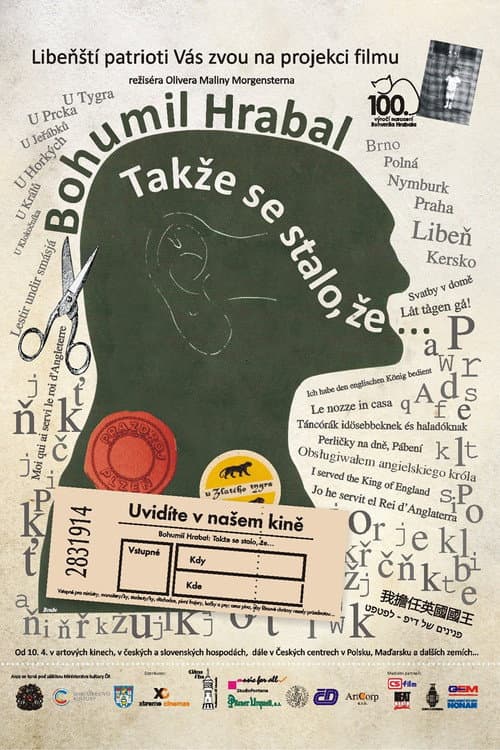 Постер до фільму «Bohumil Hrabal „Takže se stalo, že...“»