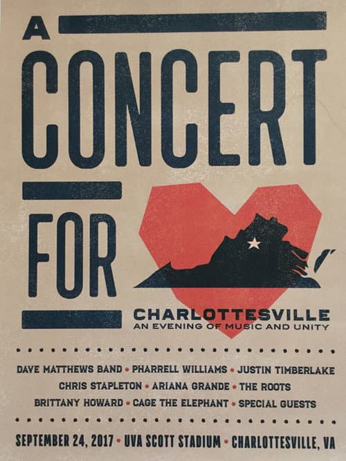Poster for Dave Matthews Band - Concert for Charlottesville