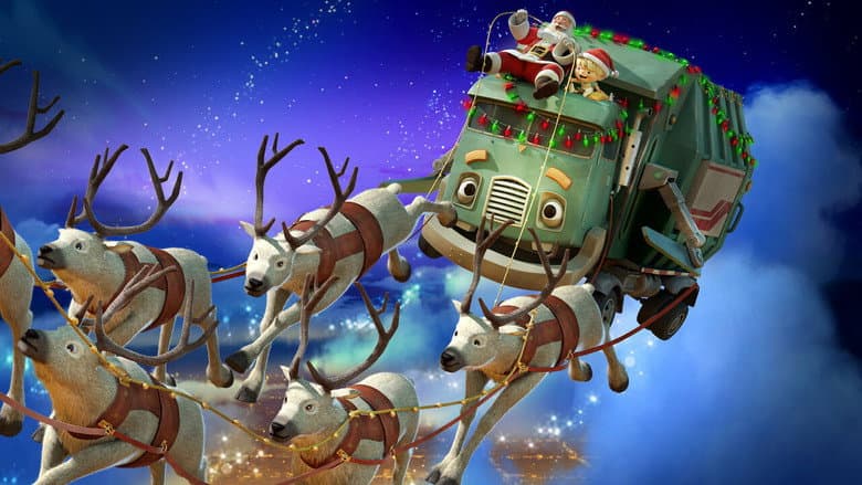 Backdrop from A Trash Truck Christmas