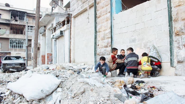 Backdrop from Cries from Syria