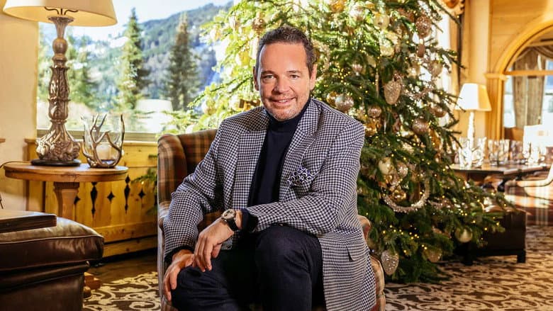 Backdrop from Alpine Hotel at Christmas