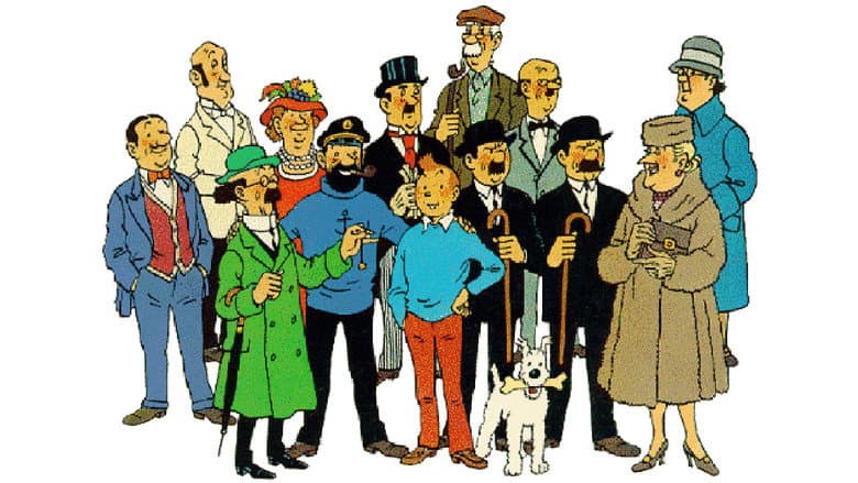 Backdrop from Les Aventures de Tintin, d'après Hergé