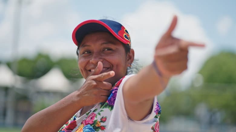 Backdrop from A Million Smiles: The Story of Baseball Without Borders