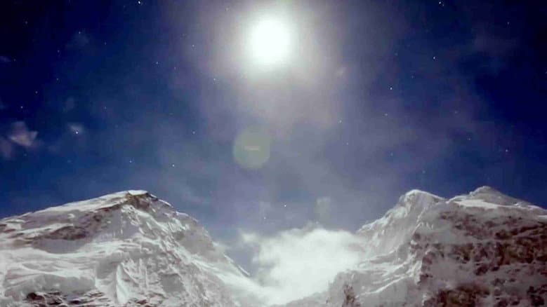 Backdrop from Bear Grylls: Everest after the avalanche