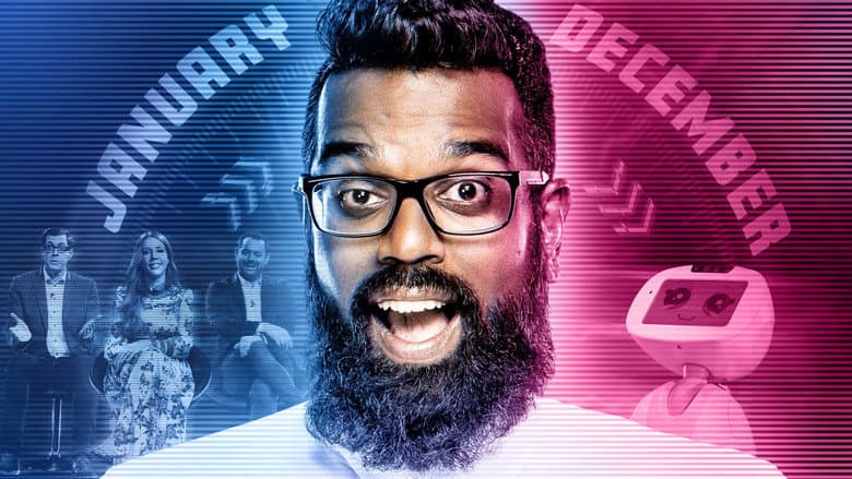 Backdrop from Romesh's Look Back to the Future