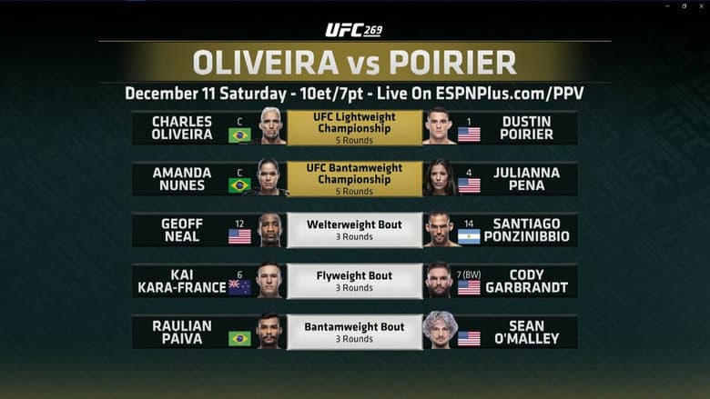 Backdrop from UFC 269: Oliveira vs. Poirier