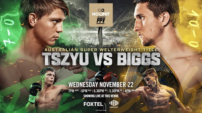 Backdrop from Nikita Tszyu vs. Dylan Biggs