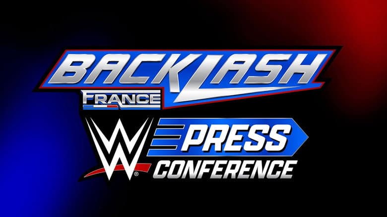 Backdrop from WWE Backlash France Post-Show Press Conference 2024