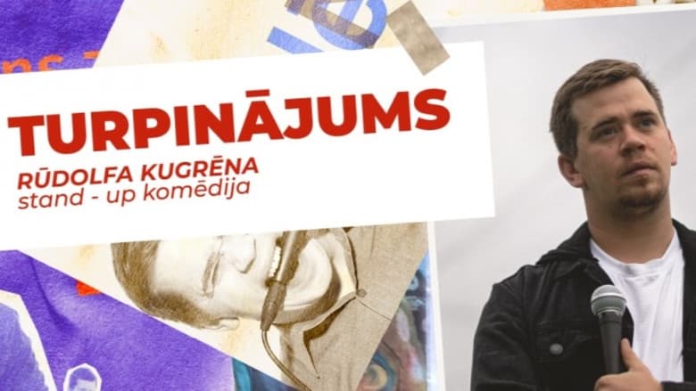 Backdrop from Turpinājums. Rūdolfa Kugrēna solo stand-up izrāde