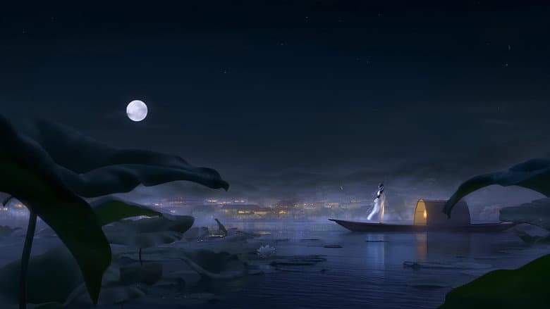 Backdrop from White Snake: Afloat
