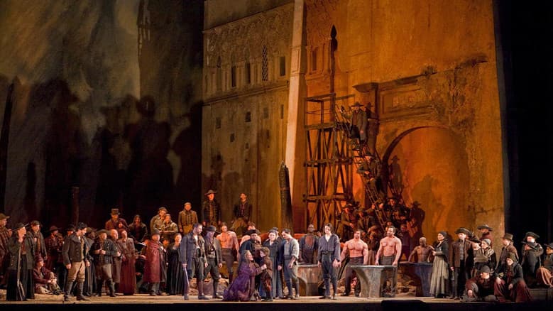Backdrop from The Metropolitan Opera: Il Trovatore