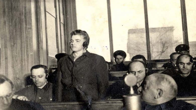 Backdrop from Auschwitz Krakow Trial 1947