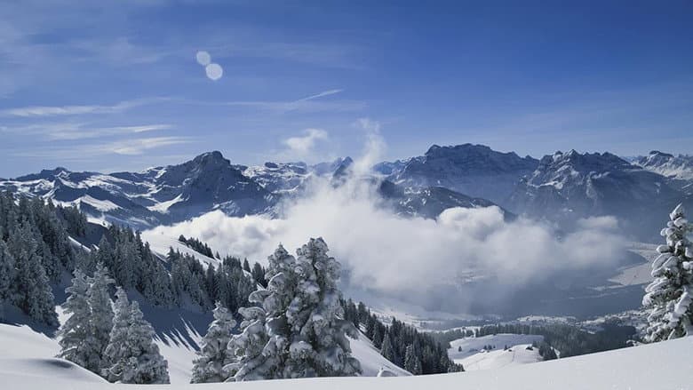 Backdrop from The Alps from Above: Symphony of Summits