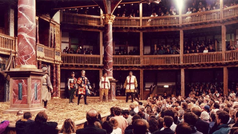 Backdrop from Henry V at Shakespeare's Globe