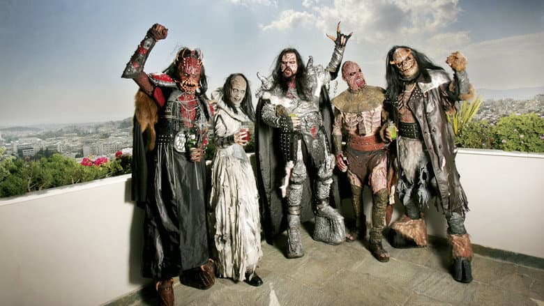 Backdrop from Lordi - Bringing back the balls to Stockholm og The opening night