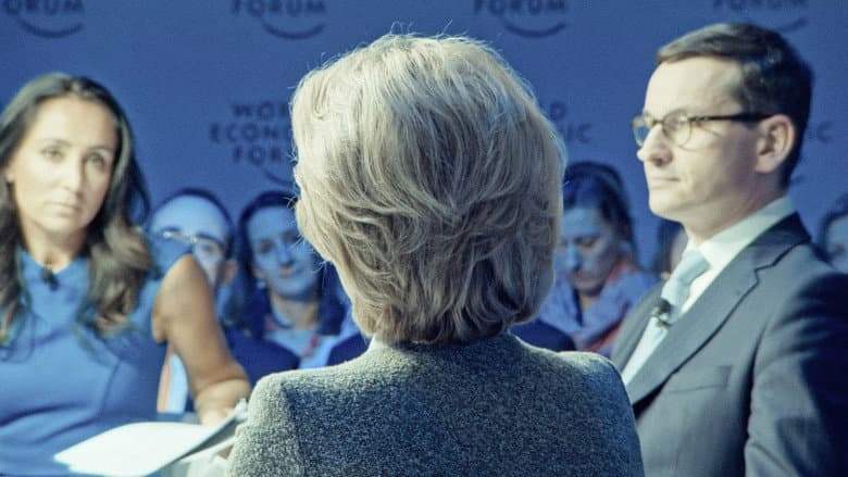 Backdrop from Davos