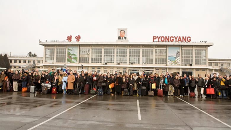 Backdrop from Americans in Pyongyang