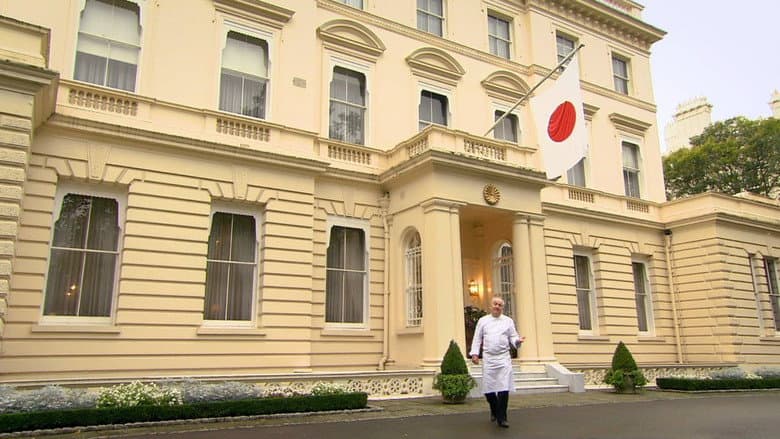 Backdrop from Rick Stein and the Japanese Ambassador