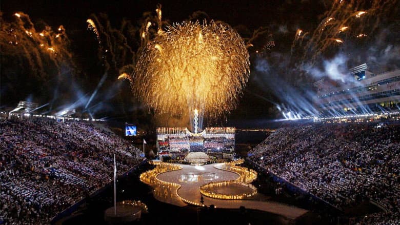 Backdrop from Salt Lake City 2002 Olympic Opening Ceremony: Light the Fire Within