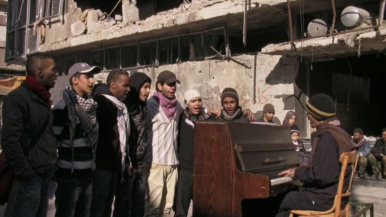 Backdrop from Little Palestine: Diary of a Siege