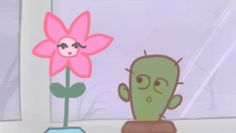 Backdrop from Cactus and flower