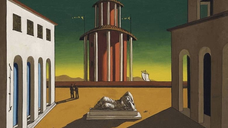 Backdrop from Giorgio de Chirico. Tra Rivelazione ed Enigma