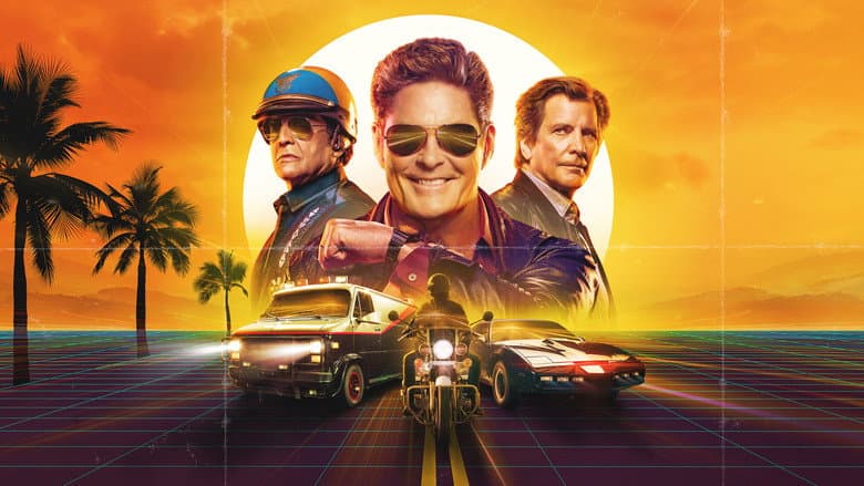 Backdrop from Battle of the 80s Supercars with David Hasselhoff