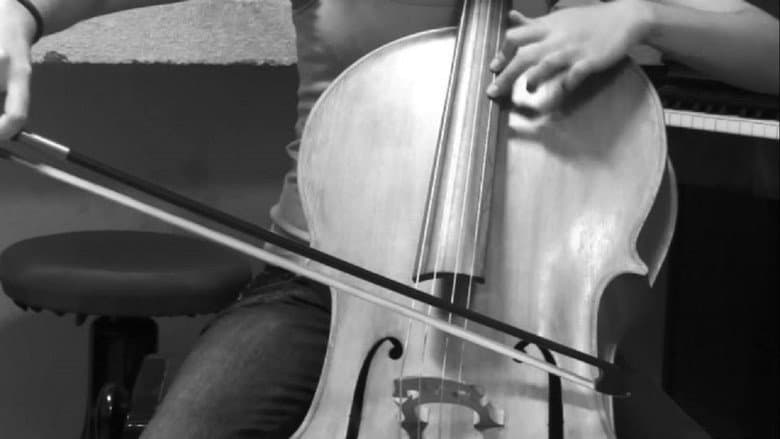 Backdrop from The Violoncellist: a reinterpretation of Modigliani