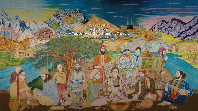 Backdrop from Allegory: A Tapestry of Guru Nanak's Travels