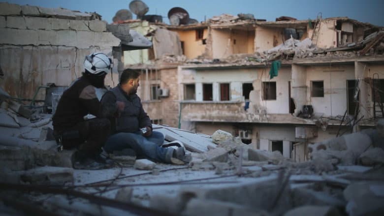 Backdrop from Last Men in Aleppo